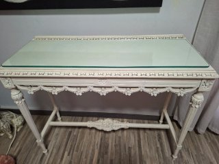 Mesa Consola Vintage Cristal y Madera