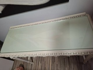 Mesa Consola Vintage Cristal y Madera