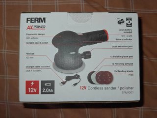FERM Lijadora/Pulidora Inalámbrica 12V