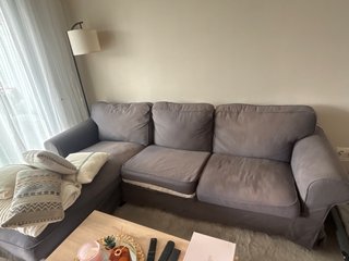 Sofá modular gris tela