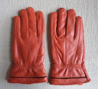 Guantes de piel naranja. Talla: XL