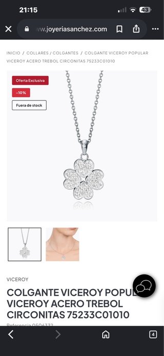 Collar Viceroy Trébol Circonitas Mujer