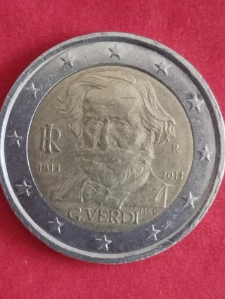 Moneda 2 Euros Italia 2013 G. Verdi