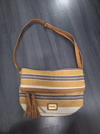 Bolso Misako rayas amarillo y marrón