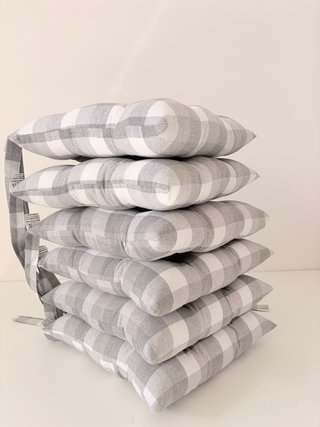 Cuscini Coprisedie Quadri Grigio Bianco