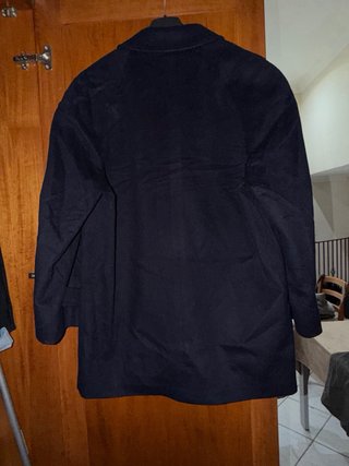 Cappotto Uomo Blu Notte / Nero In Lana Giaccone
