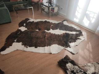 2 alfombras piel vaca