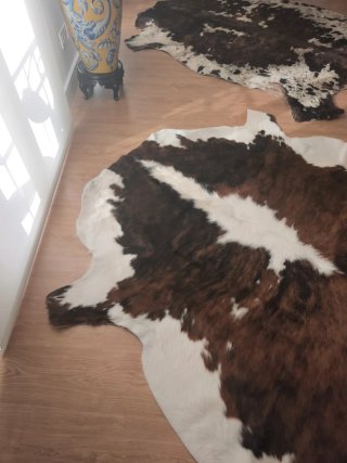 2 alfombras piel vaca