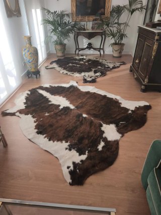 2 alfombras piel vaca