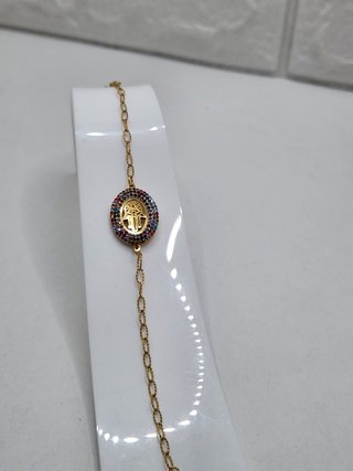 Pulsera Mano de Fátima Chapado Oro