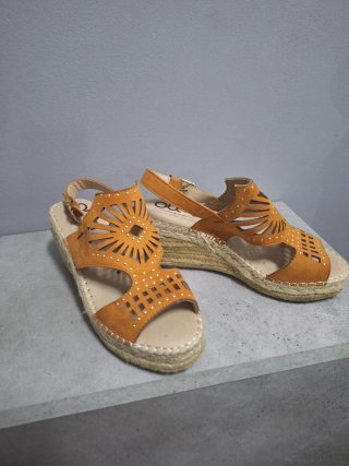 Sandalias cuña naranjas talla 39
