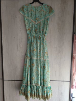 Vestido largo turquesa