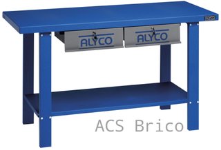 Mesa Trabajo Metálica Dos Cajones Alyco 192675