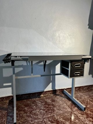 Scrivania da Disegno Inclinabile in Vetro