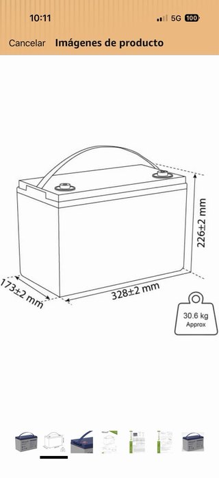 Batería Gel Ultracell 12V 100Ah Autocaravana