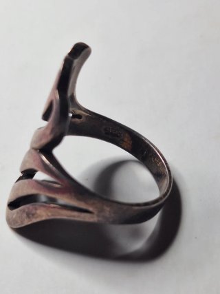 Anillo Plata 925 Diseño Abstracto