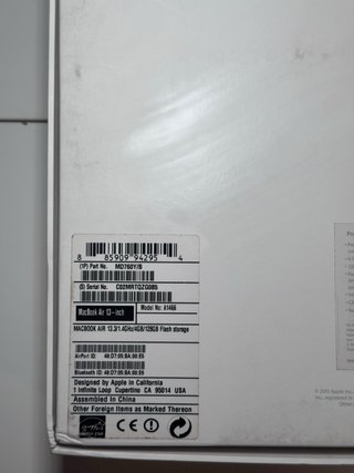 MacBook Air 13,3” 2014 i5 4GB RAM 128GB SSD