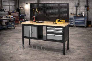 Mesa Trabajo Modular 1525mm Tres Cajones Puerta y Panel Alyco 192650
