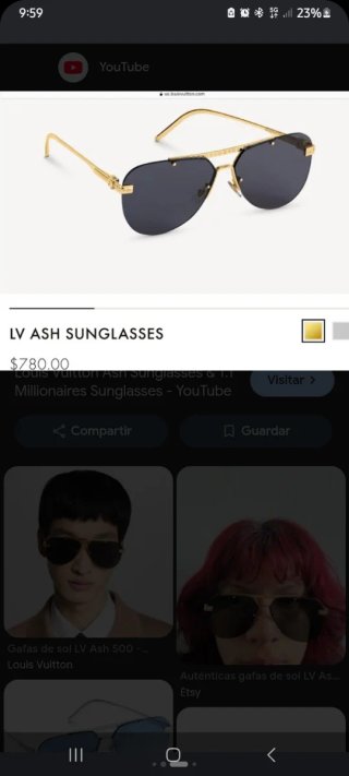 Gafas de sol Louis Vuitton Beige/Negro