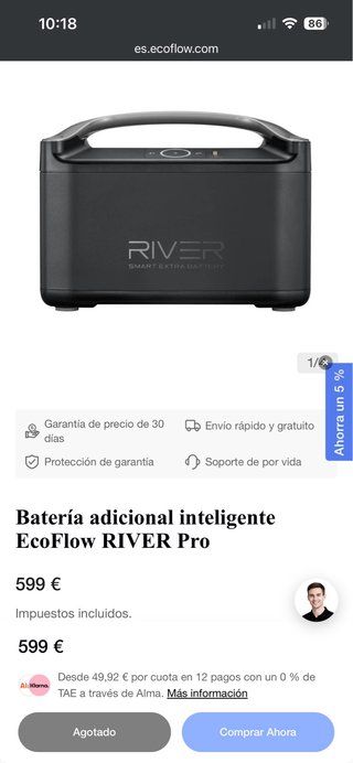 Batería extra River 600 Pro EcoFlow