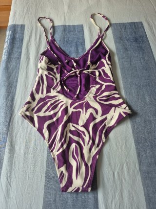 Costume da bagno donna UP viola stampato