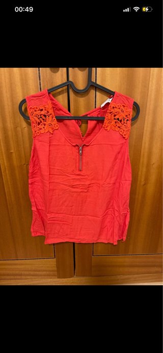 T-shirt senhora laranja/vermelha S