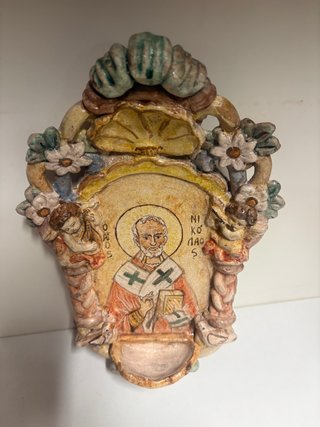 Acquasantiera San Nicola di Bari Ceramica