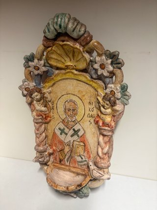 Acquasantiera San Nicola di Bari Ceramica