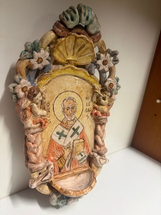 Acquasantiera San Nicola di Bari Ceramica