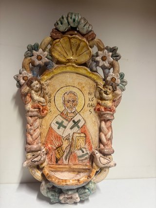 Acquasantiera San Nicola di Bari Ceramica