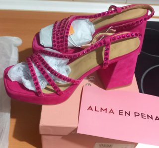 Sandalias Alma en Pena rosas con pedrería