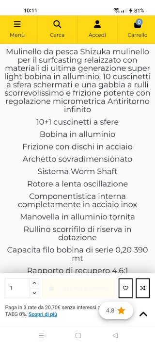 Mulinello Shizuka 8000 Surfcasting