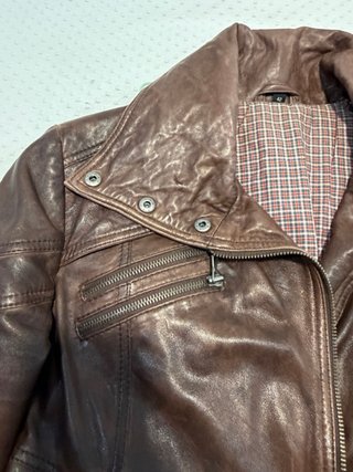 Cazadora Piel Vintage Marrón