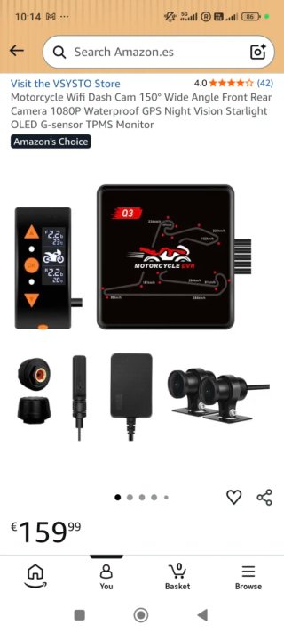 Cámara DVR Moto WiFi VSYSTO
