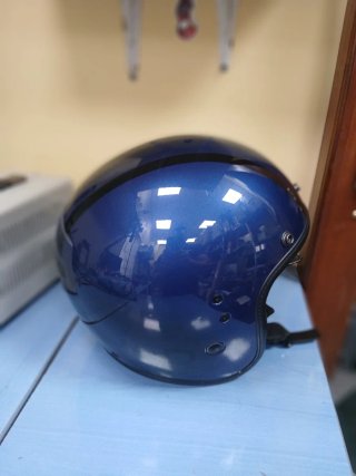 Casco Jet Harley Davidson Azul Rayas