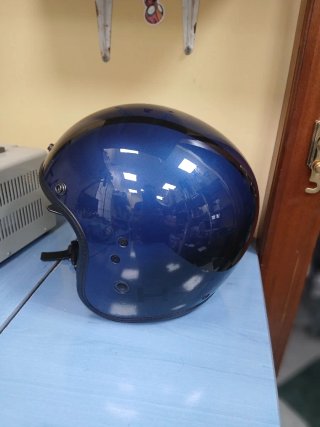 Casco Jet Harley Davidson Azul Rayas