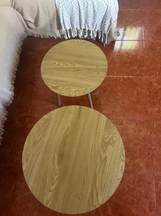 Tavoli nido MUNKEBOØ55/Ø45 Foglio artificiale e acciaio