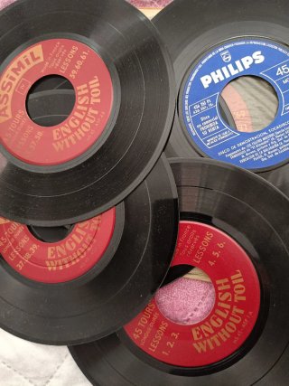 Lote discos vinilo grandes y pequeños decoracion