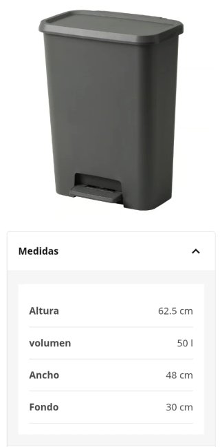 Cubo basura pedal IKEA KNÖCKLA gris oscuro