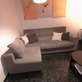 Divano angolare 4/5 posti in tessuto