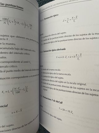 Formulario de psicometría y tablas estadísticas