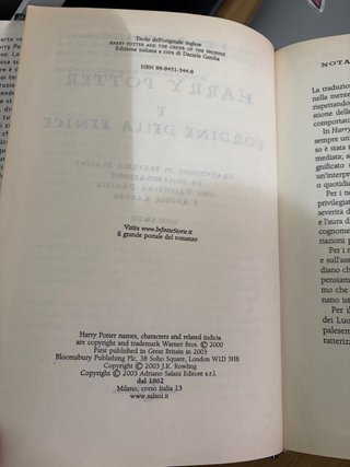 Libro Harry Potter e l’ordine della fenice