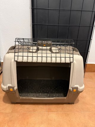 Transportín perro mediano beige/gris