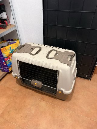 Transportín perro mediano beige/gris