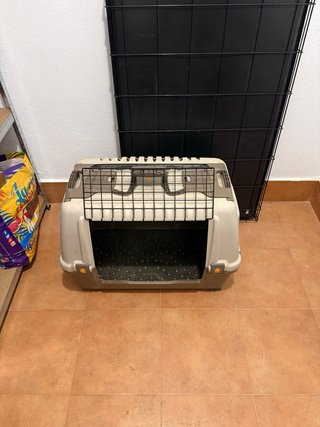 Transportín perro mediano beige/gris