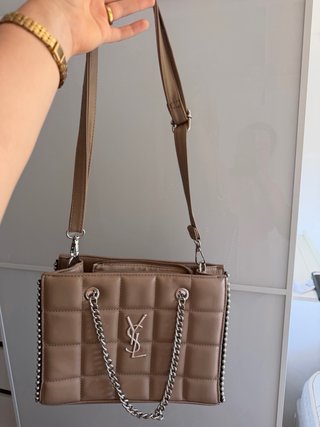 Borsa stile Yves Saint Laurent Marrone e Argento