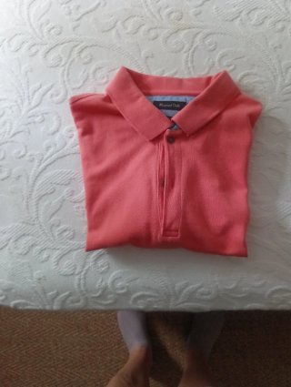 Polo Massimo Dutti Naranja Talla XL Manga Corta
