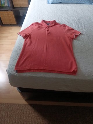 Polo Massimo Dutti Naranja Talla XL Manga Corta