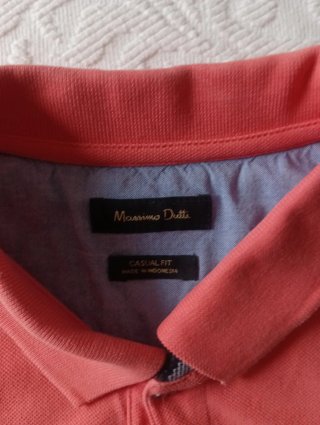 Polo Massimo Dutti Naranja Talla XL Manga Corta