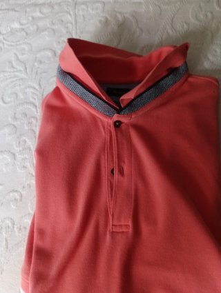 Polo Massimo Dutti Naranja Talla XL Manga Corta